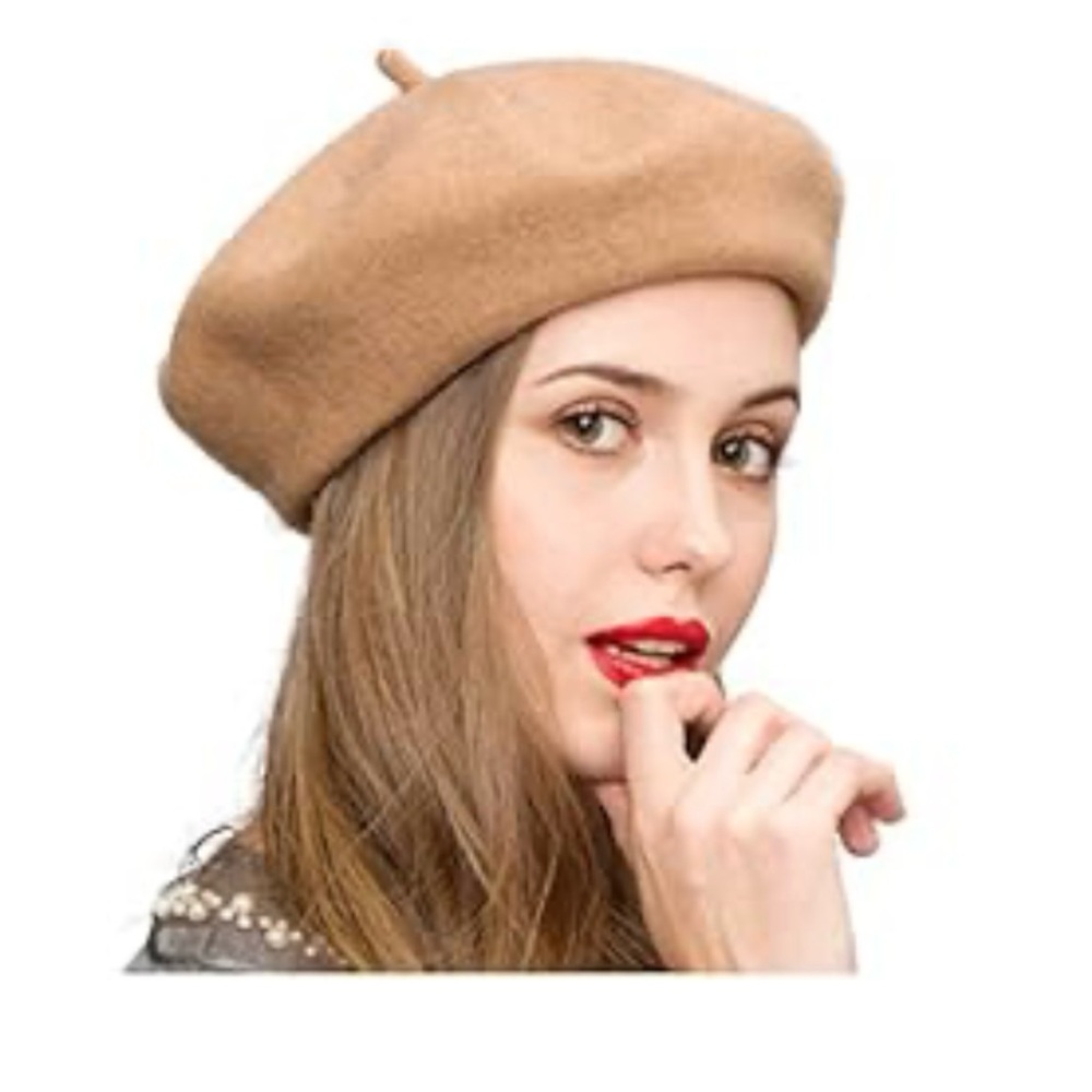 Tan Beret Hat